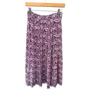 LIZ CLAIBORNE | Vintage 90s Floral Midi Skirt Purple White Cottagecore | Small